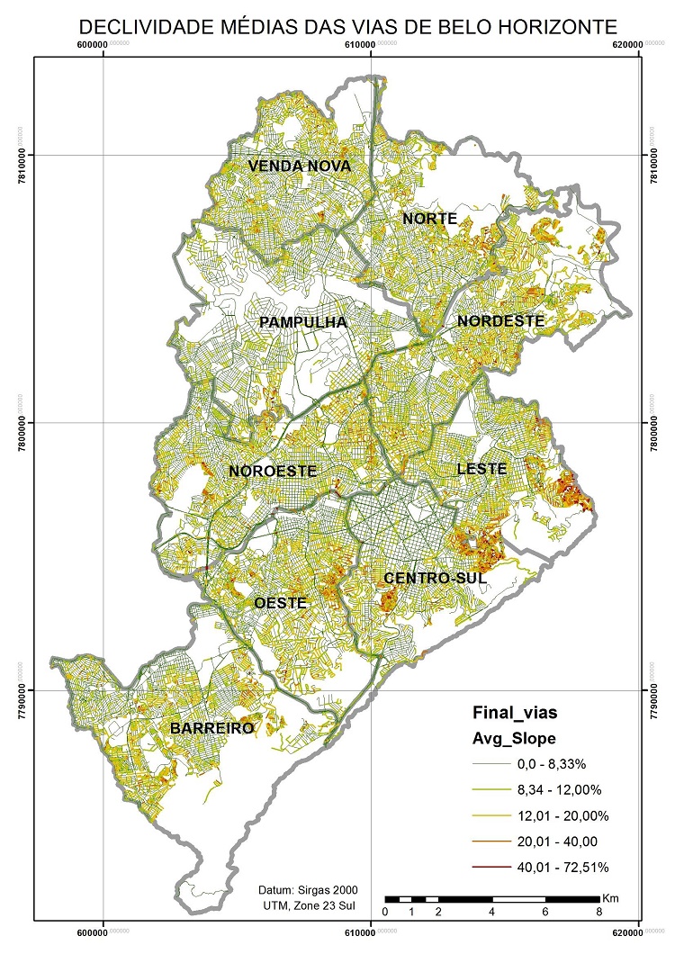 Mapa de Declividades de BH