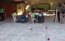 Estudantes da inclusão disputam a modalidade bocha na 2ª OlimpiEmdo. Foto Acervo EMDO.